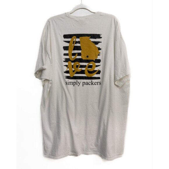 Port & Company Mens White Cotton T Shirt Graphic Logo Crew Neck Short Sleeve 2XL - Picture 2 of 7